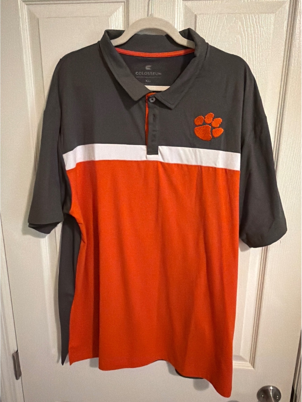 Colosseum Men's XXL Clemson Tigers Polo Shirt Gray Orange